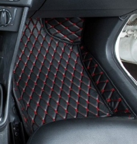 Комплект ковров в салон Toyota Prado 150 2013+ Черный с красной строчкой