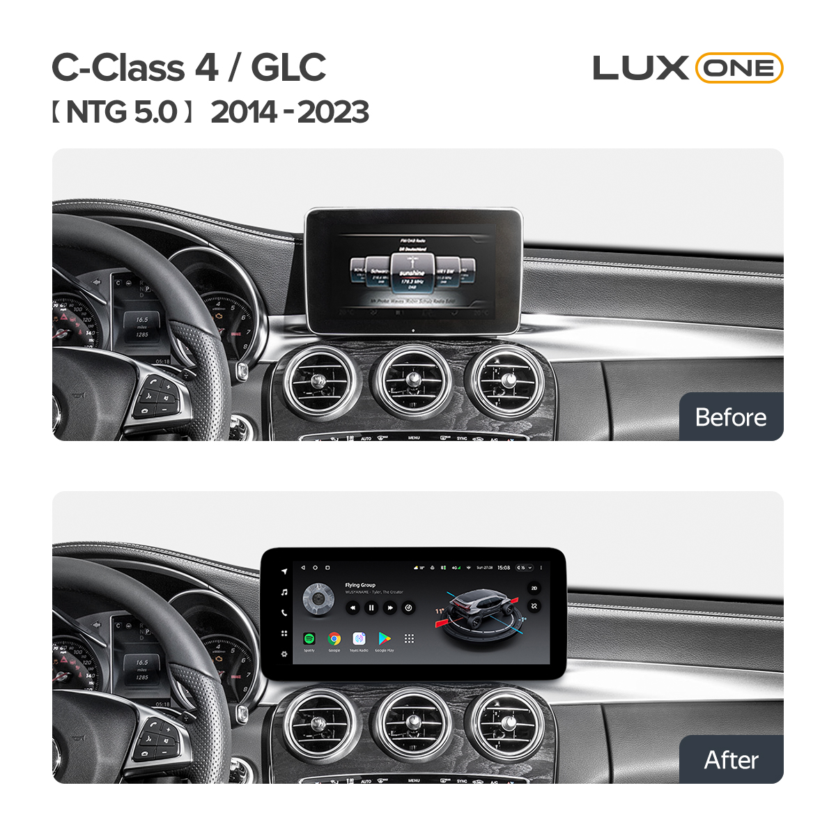 Штатная магнитола Teyes Mercedes Benz C-Class 4 (NTG 5.0) C205  W205 / GLC X253 2014-2023 LUX ONE 6gb/128gb 12