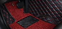 Комплект ковров в салон BMW X5 2015+ Черный с красной строчкой